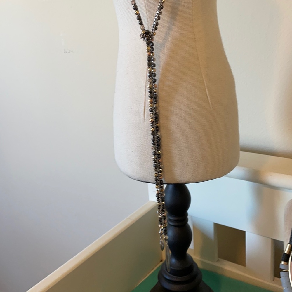 Stella & Dot mixed metal lariat necklace.